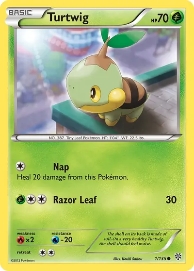 Turtwig - Tempestade de Plasma - ilustração de Kouki Saitou