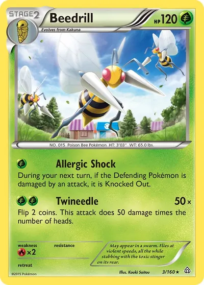 Beedrill - Conflito Primitivo - ilustração de Kouki Saitou