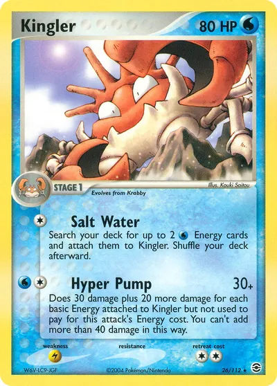 Kingler - FireRed & LeafGreen - ilustração de Kouki Saitou