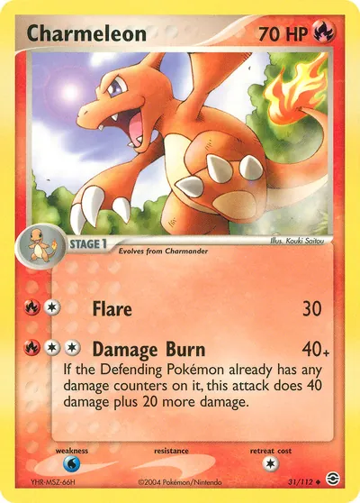 Charmeleon - FireRed & LeafGreen - ilustração de Kouki Saitou