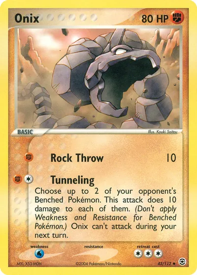 Onix - FireRed & LeafGreen - ilustração de Kouki Saitou