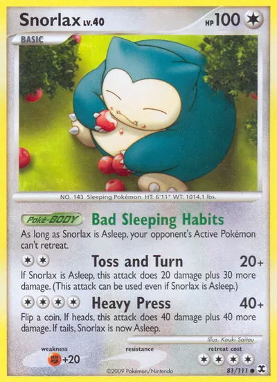 Snorlax - Rising Rivals - ilustração de Kouki Saitou