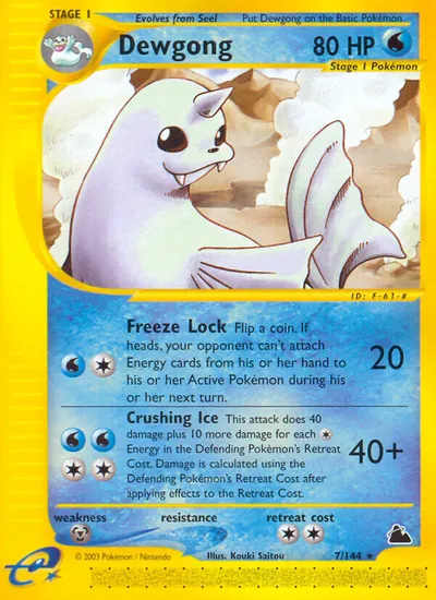Dewgong - Skyridge - ilustração de Kouki Saitou