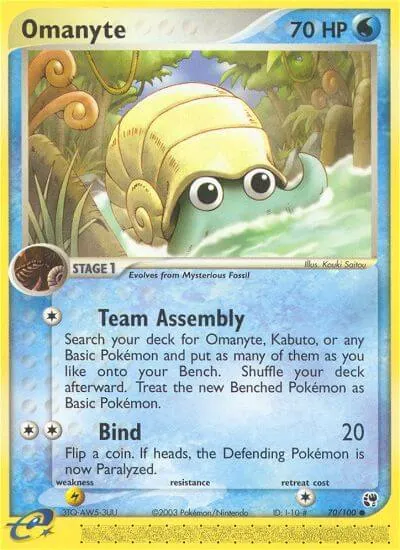 Omanyte - Sandstorm - ilustração de Kouki Saitou
