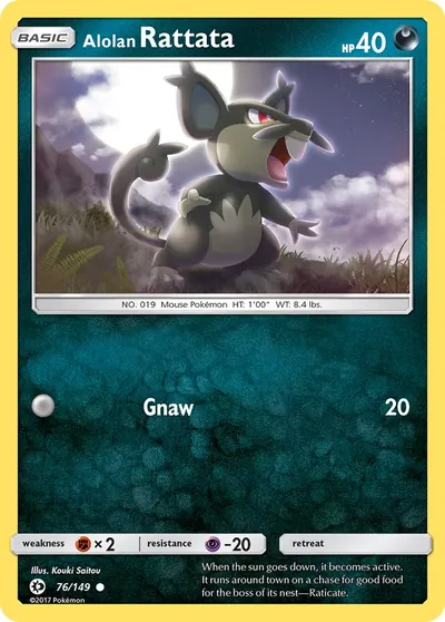 Rattata de Alola - Sol e Lua - ilustração de Kouki Saitou
