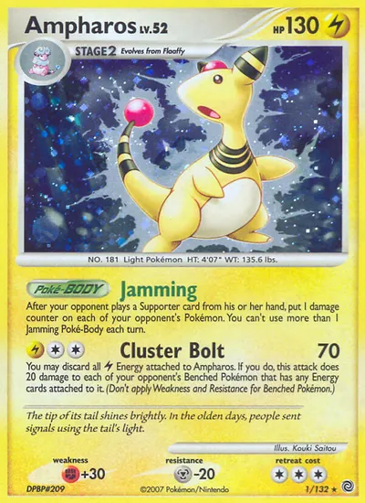 Ampharos - Maravilhas Secretas - ilustração de Kouki Saitou