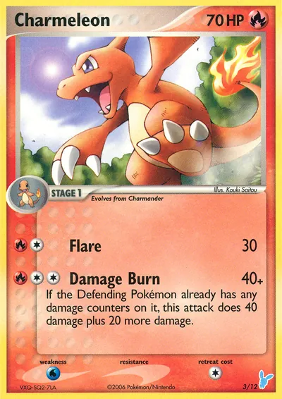 Charmeleon - EX Trainer Kit: Minun - ilustração de Kouki Saitou