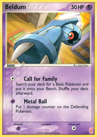 Beldum - EX Trainer Kit: Plusle - ilustração de Kouki Saitou