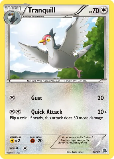 Tranquill - Black & White Trainer Kit: Zoroark - ilustração de Kouki Saitou