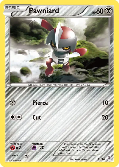 Pawniard - XY Trainer Kit: Bisharp - ilustração de Kouki Saitou