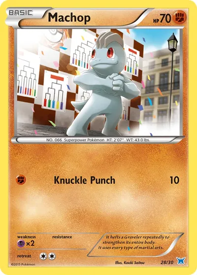 Machop - XY Trainer Kit: Latios - ilustração de Kouki Saitou