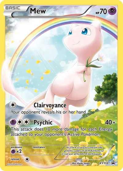 Mew - Promos de XY - ilustração de Kouki Saitou