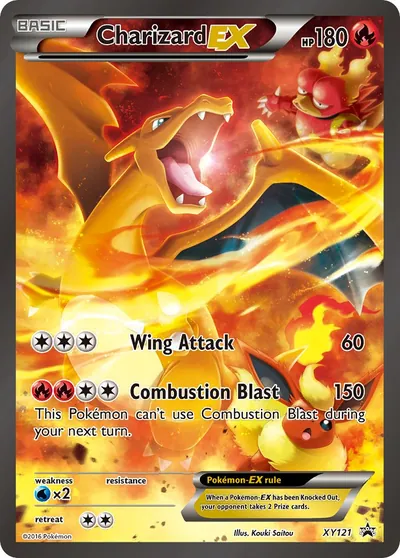 Charizard-EX - Promos de XY - ilustração de Kouki Saitou