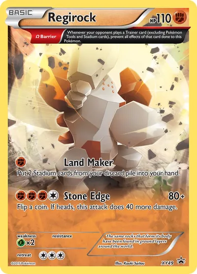 Regirock - Promos de XY - ilustração de Kouki Saitou