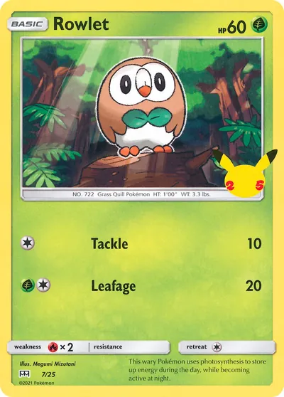 Rowlet - McDonald’s Collection 2021 - ilustração de Megumi Mizutani
