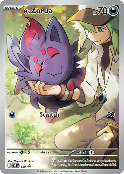 N’s Zorua - Promos de Escarlate e Violeta - ilustração de Megumi Mizutani