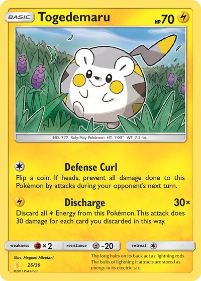 Togedemaru - Sun & Moon Trainer Kit: Alolan Raichu - ilustração de Megumi Mizutani