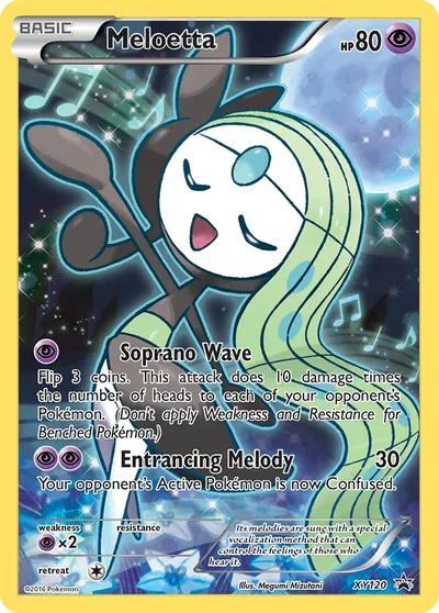 Meloetta - Promos de XY - ilustração de Megumi Mizutani