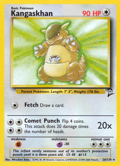 Kangaskhan - Base Set 2 - ilustração de Mitsuhiro Arita