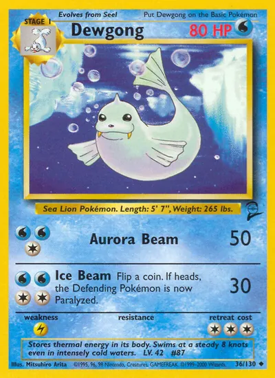 Dewgong - Base Set 2 - ilustração de Mitsuhiro Arita