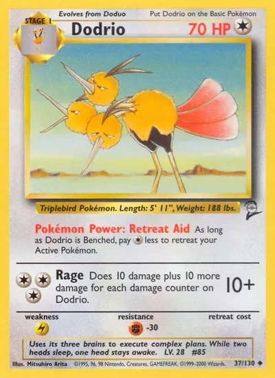 Dodrio - Base Set 2 - ilustração de Mitsuhiro Arita