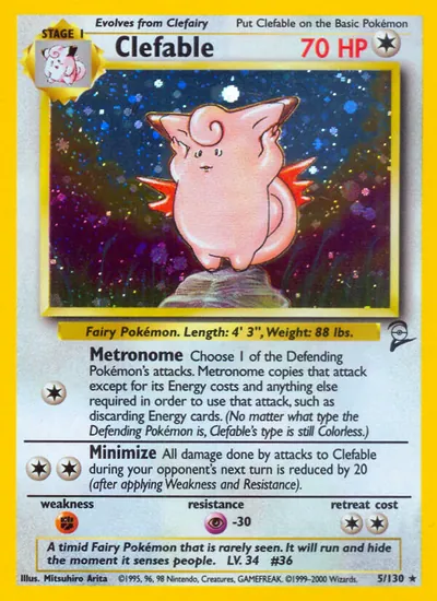 Clefable - Base Set 2 - ilustração de Mitsuhiro Arita
