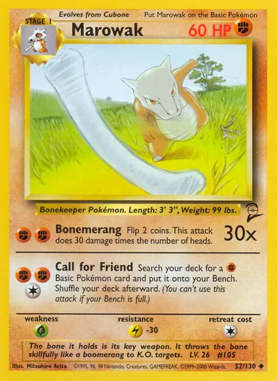Marowak - Base Set 2 - ilustração de Mitsuhiro Arita