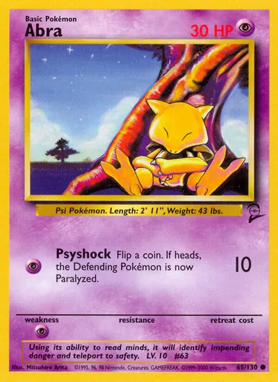 Abra - Base Set 2 - ilustração de Mitsuhiro Arita