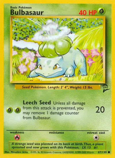 Bulbasaur - Base Set 2 - ilustração de Mitsuhiro Arita