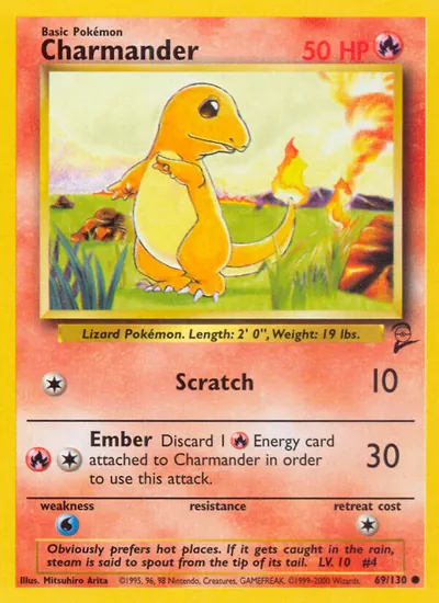 Charmander - Base Set 2 - ilustração de Mitsuhiro Arita