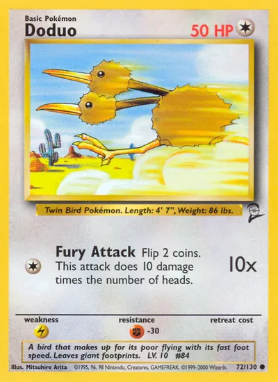 Doduo - Base Set 2 - ilustração de Mitsuhiro Arita
