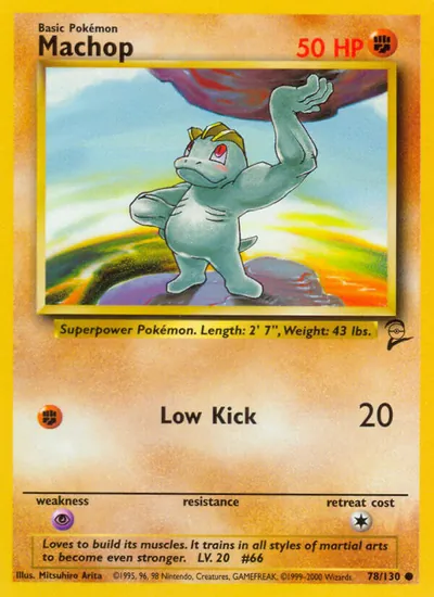 Machop - Base Set 2 - ilustração de Mitsuhiro Arita
