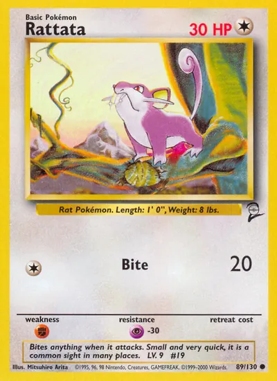 Rattata - Base Set 2 - ilustração de Mitsuhiro Arita