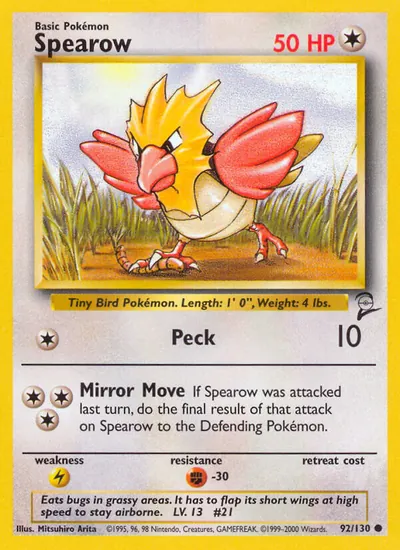 Spearow - Base Set 2 - ilustração de Mitsuhiro Arita