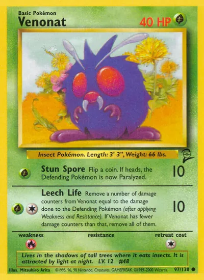 Venonat - Base Set 2 - ilustração de Mitsuhiro Arita