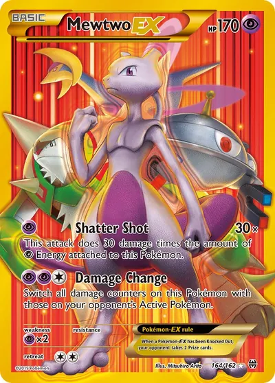 Mewtwo-EX - Turbo Revolução - ilustração de Mitsuhiro Arita