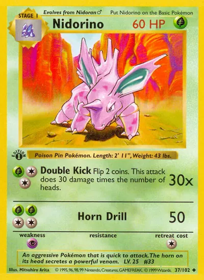 Nidorino - Coleção Básica - ilustração de Mitsuhiro Arita