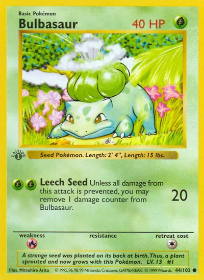 Bulbasaur - Coleção Básica - ilustração de Mitsuhiro Arita