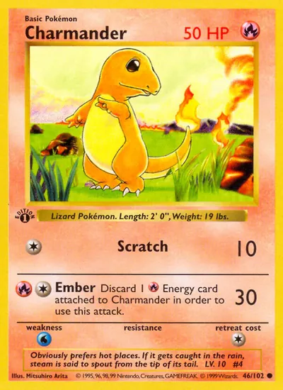 Charmander - Coleção Básica - ilustração de Mitsuhiro Arita