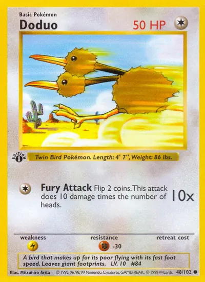 Doduo - Coleção Básica - ilustração de Mitsuhiro Arita