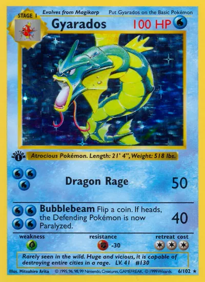 Gyarados - Coleção Básica - ilustração de Mitsuhiro Arita