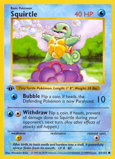 Squirtle - Coleção Básica - ilustração de Mitsuhiro Arita