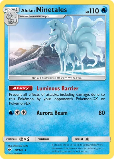 Ninetales de Alola - Sombras Ardentes - ilustração de Mitsuhiro Arita