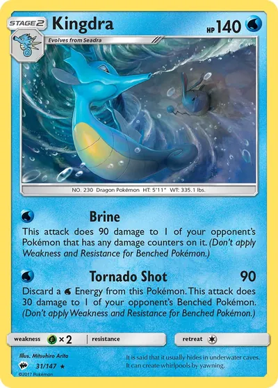 Kingdra - Sombras Ardentes - ilustração de Mitsuhiro Arita