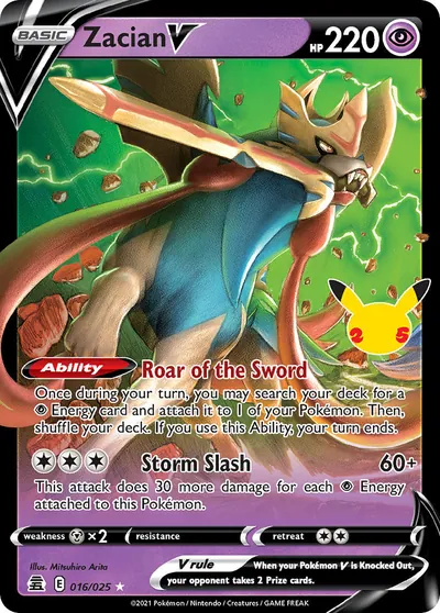 Zacian-V - Celebrações - ilustração de Mitsuhiro Arita