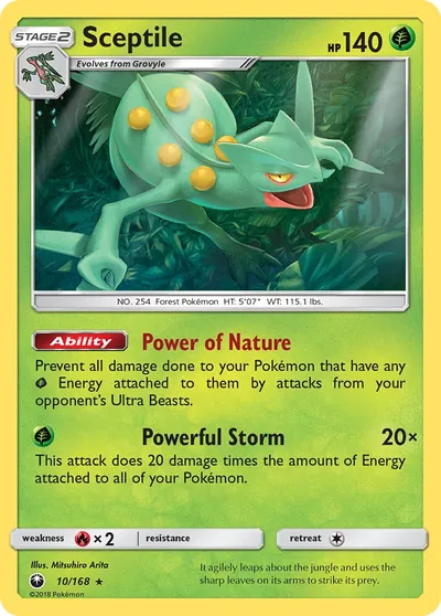 Sceptile - Tempestade Celestial - ilustração de Mitsuhiro Arita