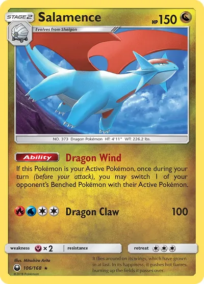 Salamence - Tempestade Celestial - ilustração de Mitsuhiro Arita