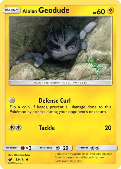 Geodude de Alola - Invasão Carmim - ilustração de Mitsuhiro Arita