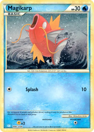 Magikarp - Pokémon Trading Card Game Classic: Blastoise - ilustração de Mitsuhiro Arita