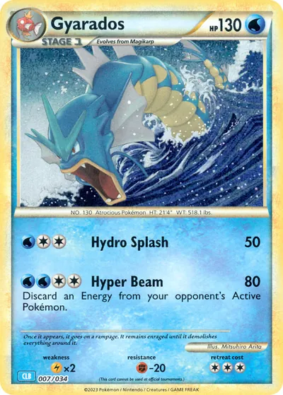 Gyarados - Pokémon Trading Card Game Classic: Blastoise - ilustração de Mitsuhiro Arita